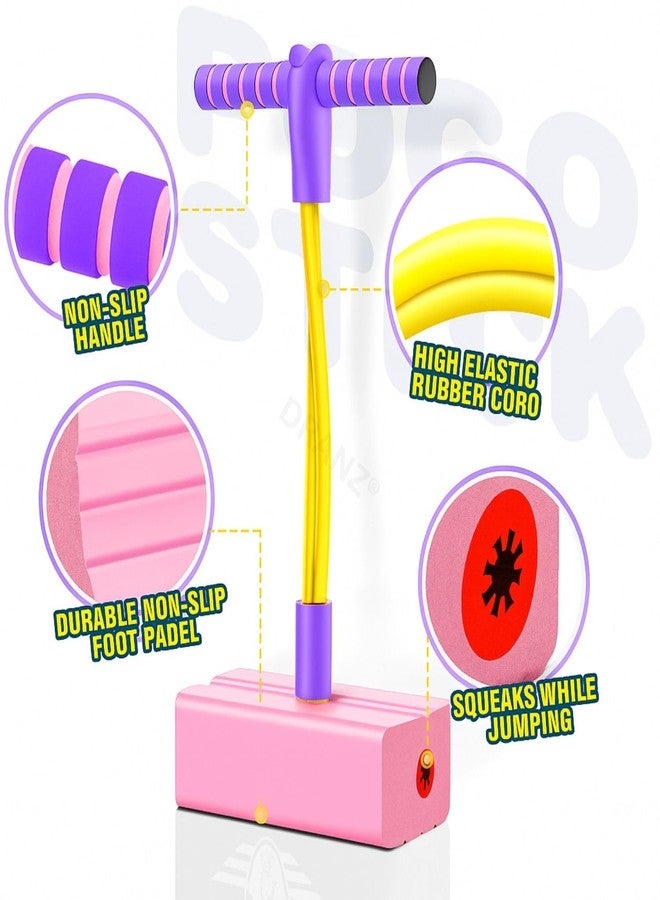 DRANZ Pogo Stick Jumper for Kids - Fun Bouncing Toy for Boys & Girls Ages 3+ | Safe, Durable & Support Up to 250 lbs | Indoor & Outdoor Jumping Stick with Squeaky Sound - Great Gift for Toddler & Kids - Image 5